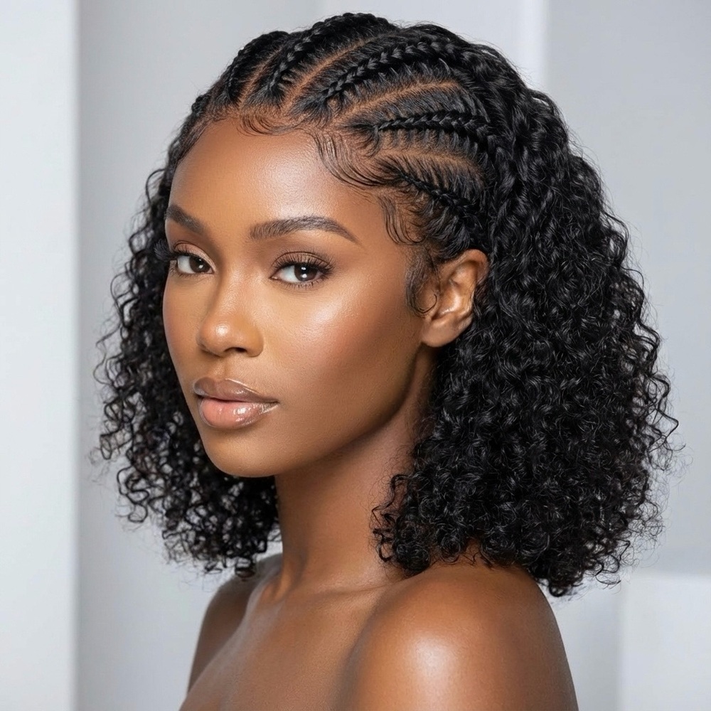 13x6 Hd Braided lace Closure wig | Pre Cut Lace | Wear & Go | 16 inches